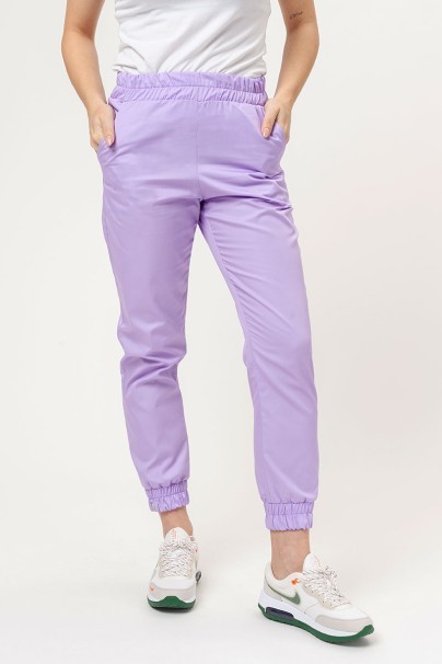 Women's Sunrise Uniforms Basic Jogger FRESH scrubs set (Light top, Easy trousers) lavender-7