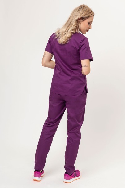 Women’s Sunrise Uniforms Basic Classic FRESH scrubs set (Light top, Regular trousers) plum-2