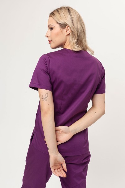 Women’s Sunrise Uniforms Basic Classic FRESH scrubs set (Light top, Regular trousers) plum-3