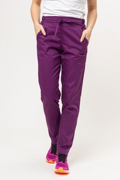Women’s Sunrise Uniforms Basic Classic FRESH scrubs set (Light top, Regular trousers) plum-6