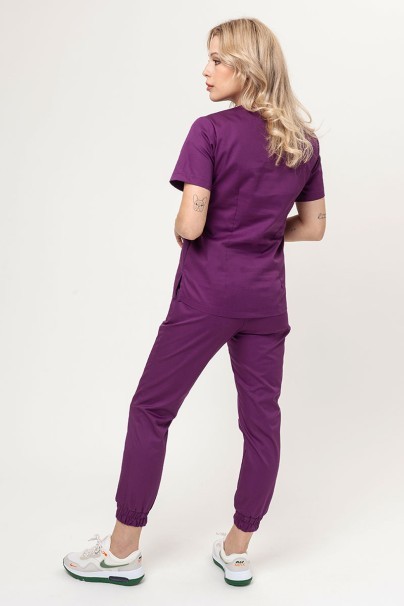 Women's Sunrise Uniforms Basic Jogger FRESH scrubs set (Light top, Easy trousers) plum-2
