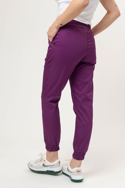 Women's Sunrise Uniforms Basic Jogger FRESH scrubs set (Light top, Easy trousers) plum-7