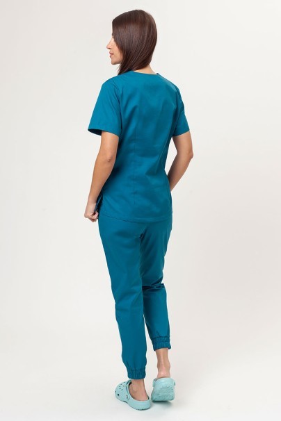 Women's Sunrise Uniforms Basic Jogger FRESH scrubs set (Light top, Easy trousers) caribben blue-1