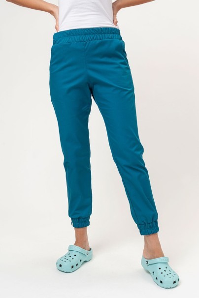Women's Sunrise Uniforms Basic Jogger FRESH scrubs set (Light top, Easy trousers) caribben blue-6