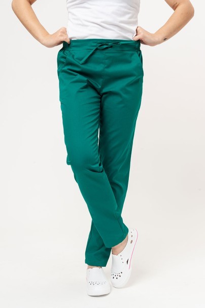 Women’s Sunrise Uniforms Basic Classic FRESH scrubs set (Light top, Regular trousers) hunter green-6
