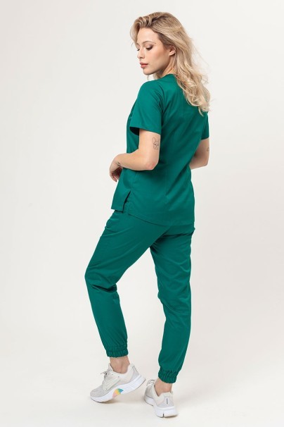 Women's Sunrise Uniforms Basic Jogger FRESH scrubs set (Light top, Easy trousers) hunter green-2
