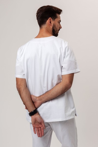 Men’s Sunrise Uniforms Basic Classic FRESH scrubs set (Standard top, Regular trousers) white-3
