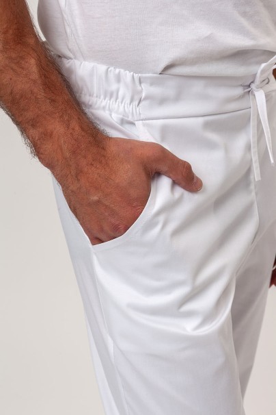 Men’s Sunrise Uniforms Basic Classic FRESH scrubs set (Standard top, Regular trousers) white-9