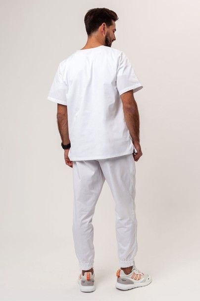 Men's Sunrise Uniforms Basic Jogger FRESH scrubs set (Light top, Easy trousers) white-2