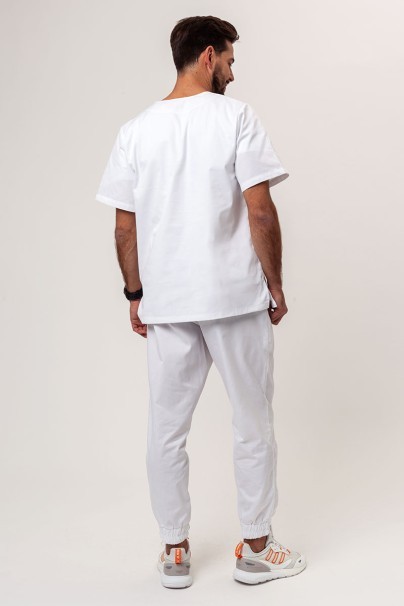 Men's Sunrise Uniforms Basic Jogger FRESH scrubs set (Light top, Easy trousers) white-1