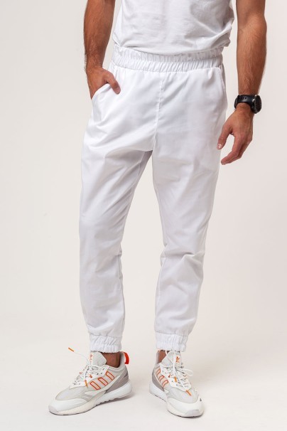 Men's Sunrise Uniforms Basic Jogger FRESH scrubs set (Light top, Easy trousers) white-7