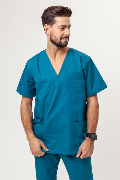 Men's Sunrise Uniforms Basic Jogger FRESH scrubs set (Light top, Easy trousers) caraibbean blue-3
