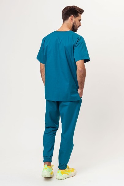 Men's Sunrise Uniforms Basic Jogger FRESH scrubs set (Light top, Easy trousers) caraibbean blue-2
