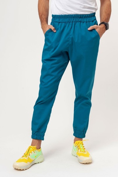 Men's Sunrise Uniforms Basic Jogger FRESH scrubs set (Light top, Easy trousers) caraibbean blue-8