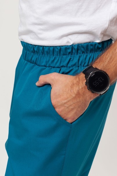 Men's Sunrise Uniforms Basic Jogger FRESH scrubs set (Light top, Easy trousers) caraibbean blue-11