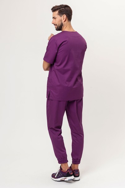Men's Sunrise Uniforms Basic Jogger FRESH scrubs set (Light top, Easy trousers) plum-2