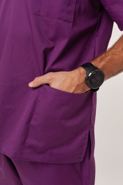 Men's Sunrise Uniforms Basic Jogger FRESH scrubs set (Light top, Easy trousers) plum-6