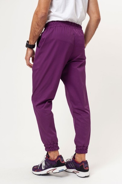 Men's Sunrise Uniforms Basic Jogger FRESH scrubs set (Light top, Easy trousers) plum-8