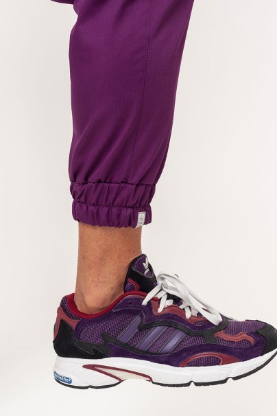 Men's Sunrise Uniforms Basic Jogger FRESH scrubs set (Light top, Easy trousers) plum-11