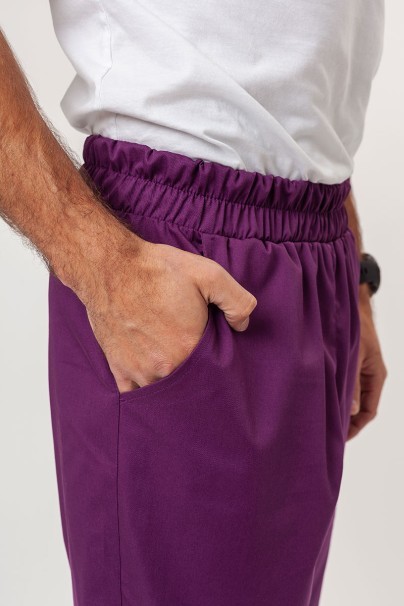 Men's Sunrise Uniforms Basic Jogger FRESH scrubs set (Light top, Easy trousers) plum-10