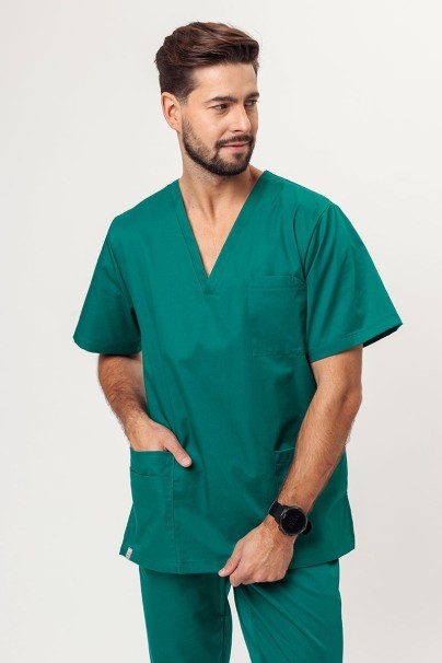 Men’s Sunrise Uniforms Basic Classic FRESH scrubs set (Standard top, Regular trousers) hunter green-2