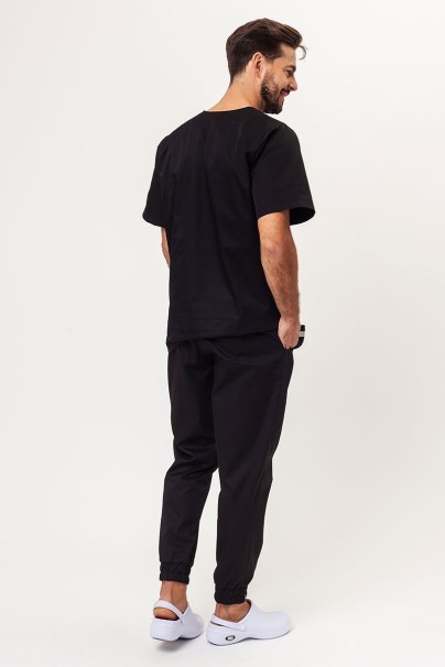 Men's Sunrise Uniforms Basic Jogger FRESH scrubs set (Light top, Easy trousers) black-2