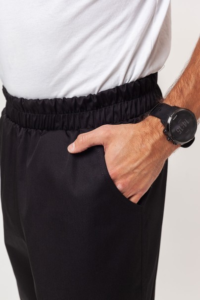 Men's Sunrise Uniforms Basic Jogger FRESH scrubs set (Light top, Easy trousers) black-9