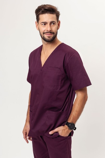 Men’s Sunrise Uniforms Basic Classic FRESH scrubs set (Standard top, Regular trousers) burgundy-2