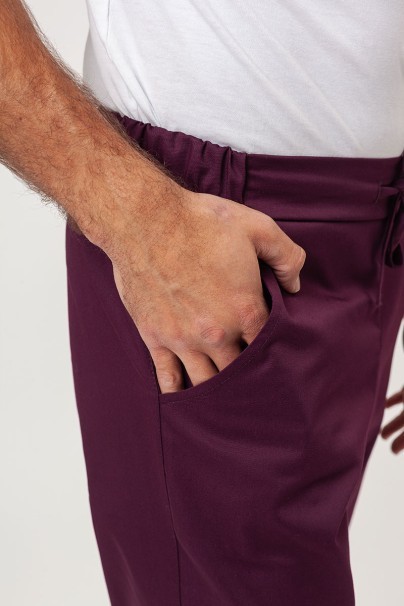 Men’s Sunrise Uniforms Basic Classic FRESH scrubs set (Standard top, Regular trousers) burgundy-10