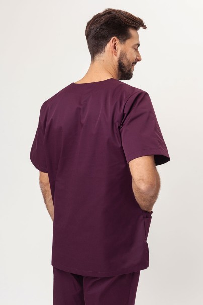 Men's Sunrise Uniforms Basic Jogger FRESH scrubs set (Light top, Easy trousers) burgundy-3