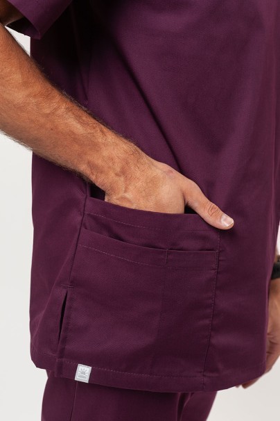 Men's Sunrise Uniforms Basic Jogger FRESH scrubs set (Light top, Easy trousers) burgundy-6