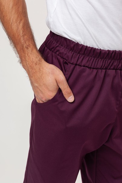 Men's Sunrise Uniforms Basic Jogger FRESH scrubs set (Light top, Easy trousers) burgundy-10
