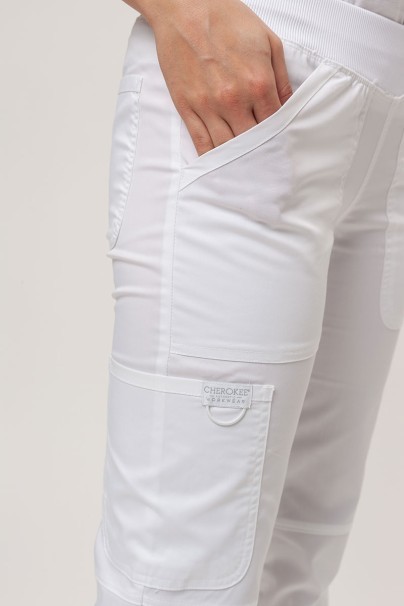 Women's Cherokee Revolution (Mock top, Straight trousers) scrubs set white-8