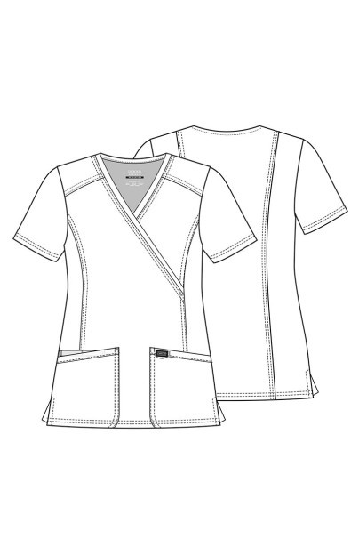 Women's Cherokee Revolution (Mock top, Straight trousers) scrubs set white-10