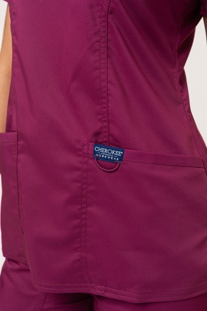 Women's Cherokee Revolution (Mock top, Straight trousers) scrubs set wine-5