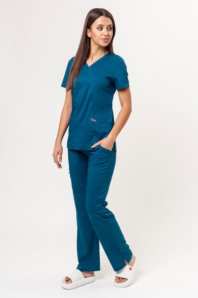 Women’s Cherokee Revolution Mock scrub top caribbean blue-5