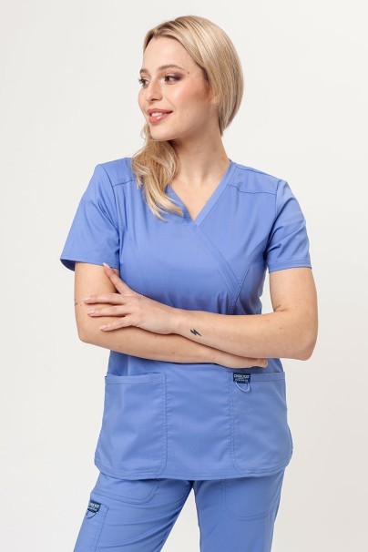 Women's Cherokee Revolution (Mock top, Straight trousers) scrubs set ciel blue-2