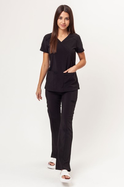 Women's Cherokee Revolution (Mock top, Straight trousers) scrubs set black-2