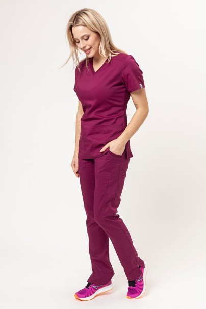 Women’s Cherokee Revolution Tech V-neck scrub top wine-6