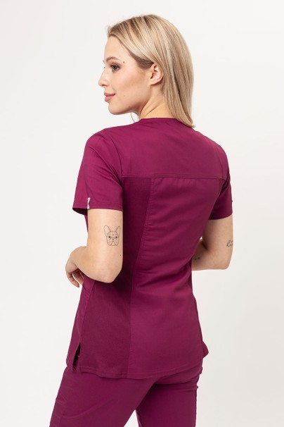 Women’s Cherokee Revolution Tech V-neck scrub top wine-2