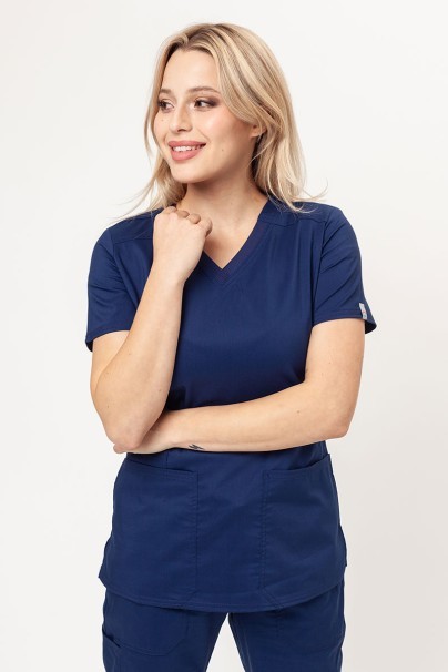 Women's Cherokee Revolution (V-neck top, Mid Rise trousers) scrubs set navy-2