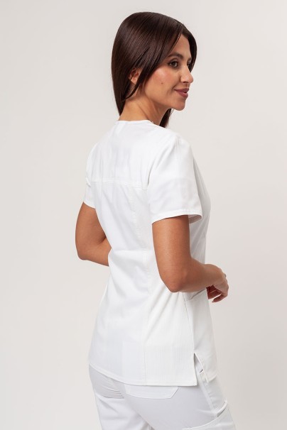 Women's Cherokee Revolution (V-neck top, Mid Rise trousers) scrubs set white-3