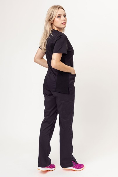 Women's Cherokee Revolution (V-neck top, Mid Rise trousers) scrubs set black-2