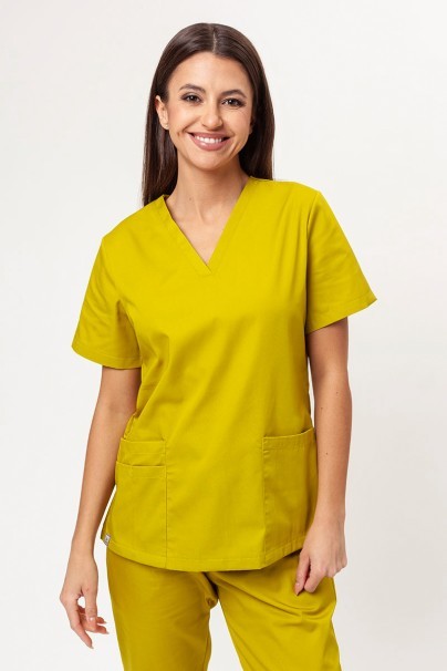 Women’s Sunrise Uniforms Basic Classic FRESH scrubs set (Light top, Regular trousers) mustard-2