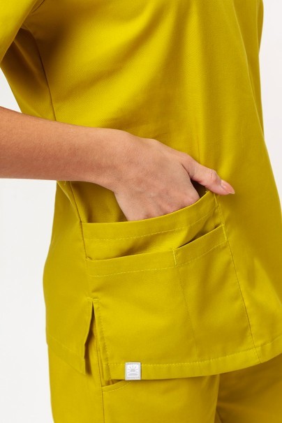 Women’s Sunrise Uniforms Basic Classic FRESH scrubs set (Light top, Regular trousers) mustard-6