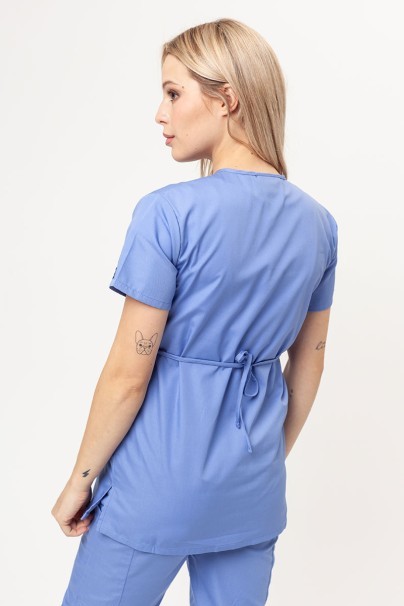 Women’s Cherokee Originals Mock Wrap Tunic scrub top ciel blue-2