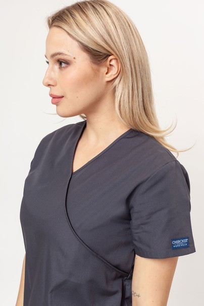Women’s Cherokee Originals Mock Wrap Tunic scrub top pewter-2