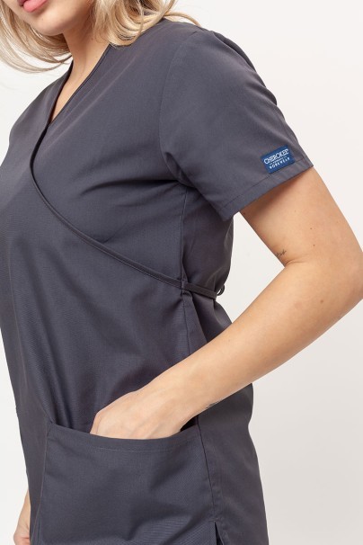 Women’s Cherokee Originals Mock Wrap Tunic scrub top pewter-3