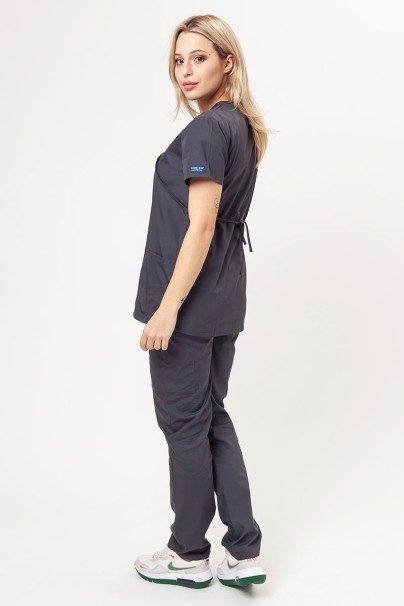 Women's Cherokee Originals (Mock top, N.Rise trousers) scrubs set pewter-1