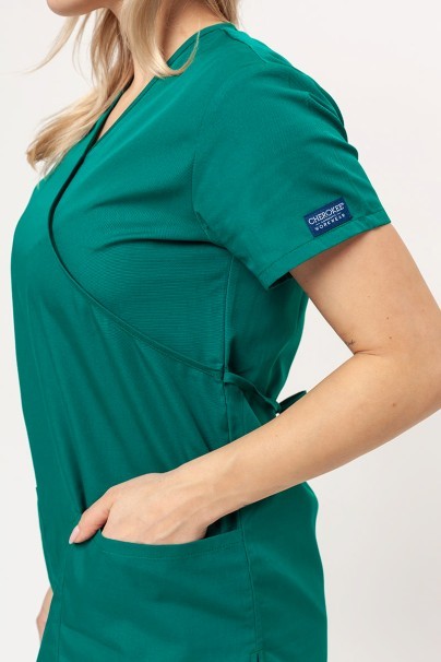 Women's Cherokee Originals (Mock top, N.Rise trousers) scrubs set hunter green-5